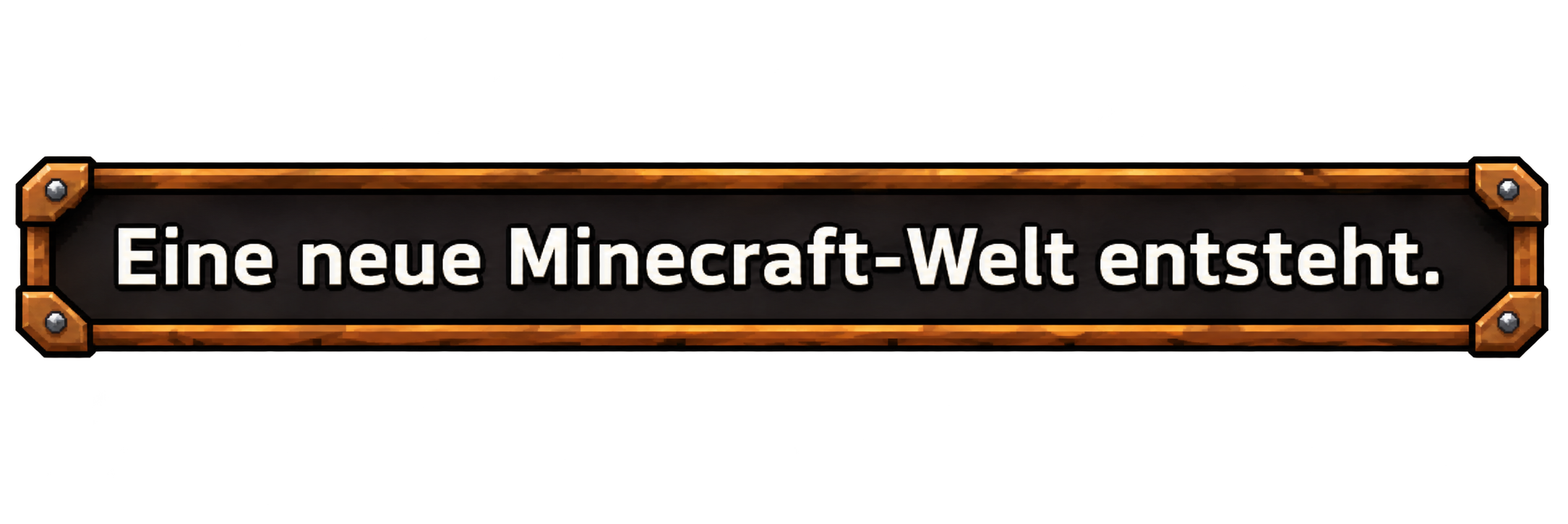 Eine neue Minecraft-Welt entsteht.